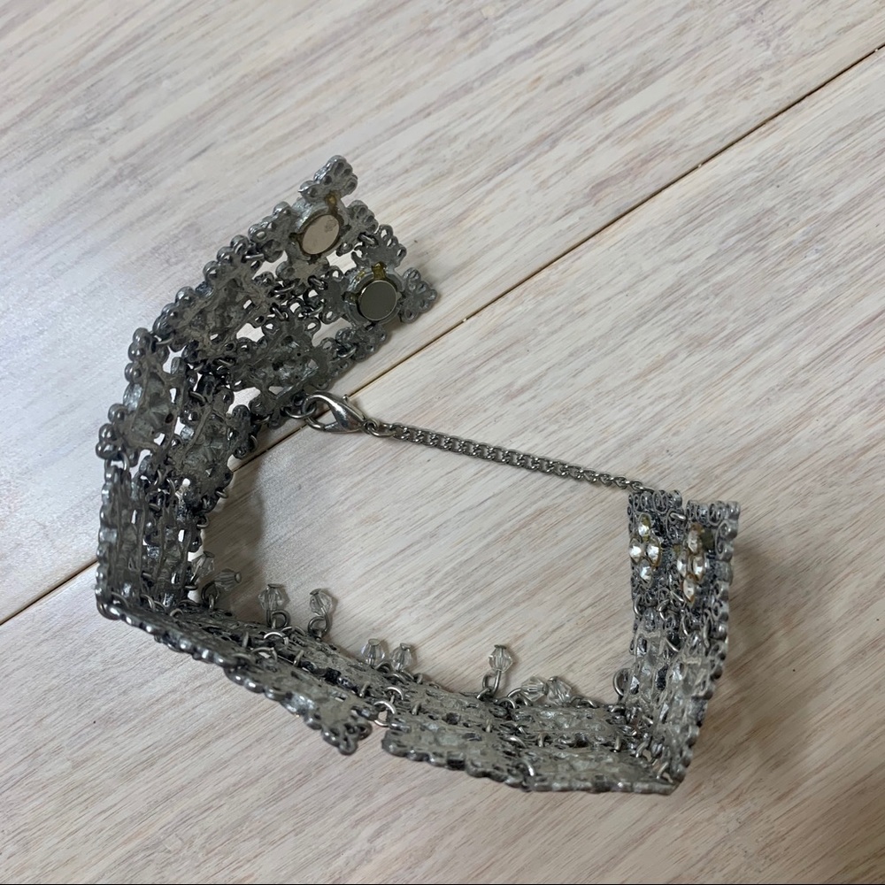 Silver Diamond Statement Bracelet - image 7